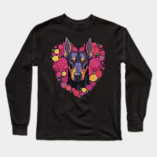 Doberman Valentine Day Long Sleeve T-Shirt